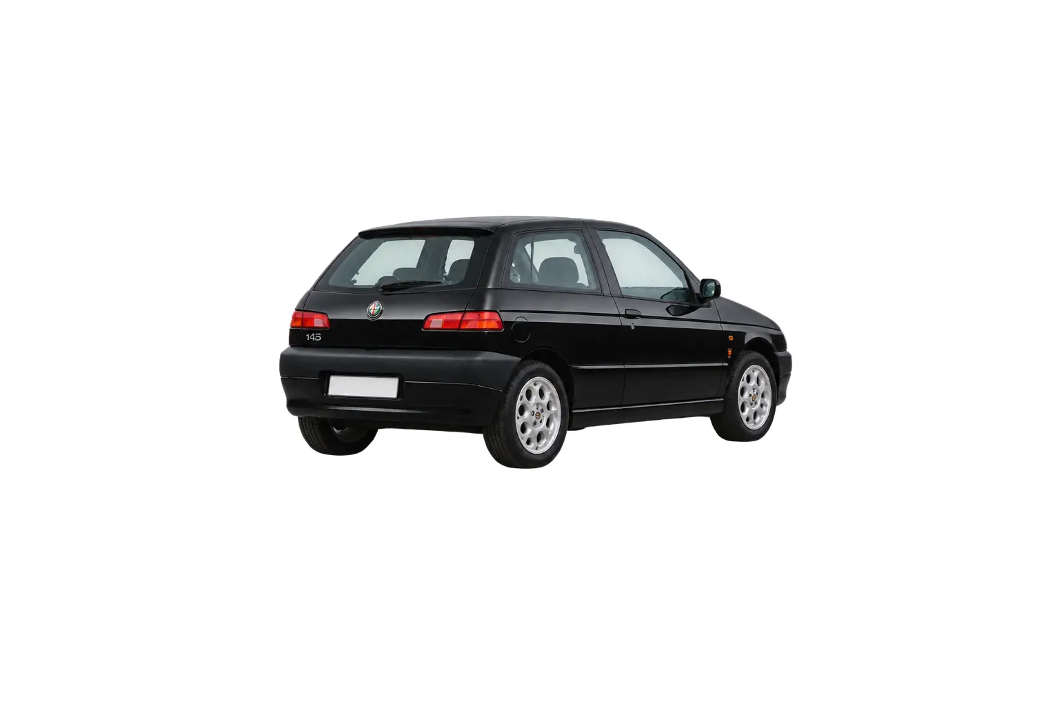 Kit vitre teintée Alfa Romeo 145, 3 portes, 1994–2002 — vue trois-quarts arrière