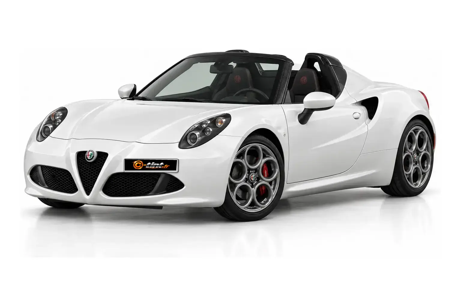 Kit vitre teintée Alfa Romeo 4C Spider, Cabriolet 2 portes, 2015–2020 — vue trois-quarts avant