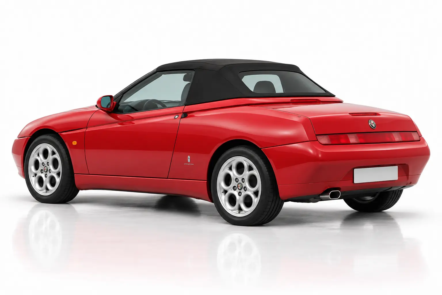 Kit vitre teintée Alfa Romeo Spider Génération 1995, Cabriolet 2 portes, 1995–2005 — vue trois-quarts arrière