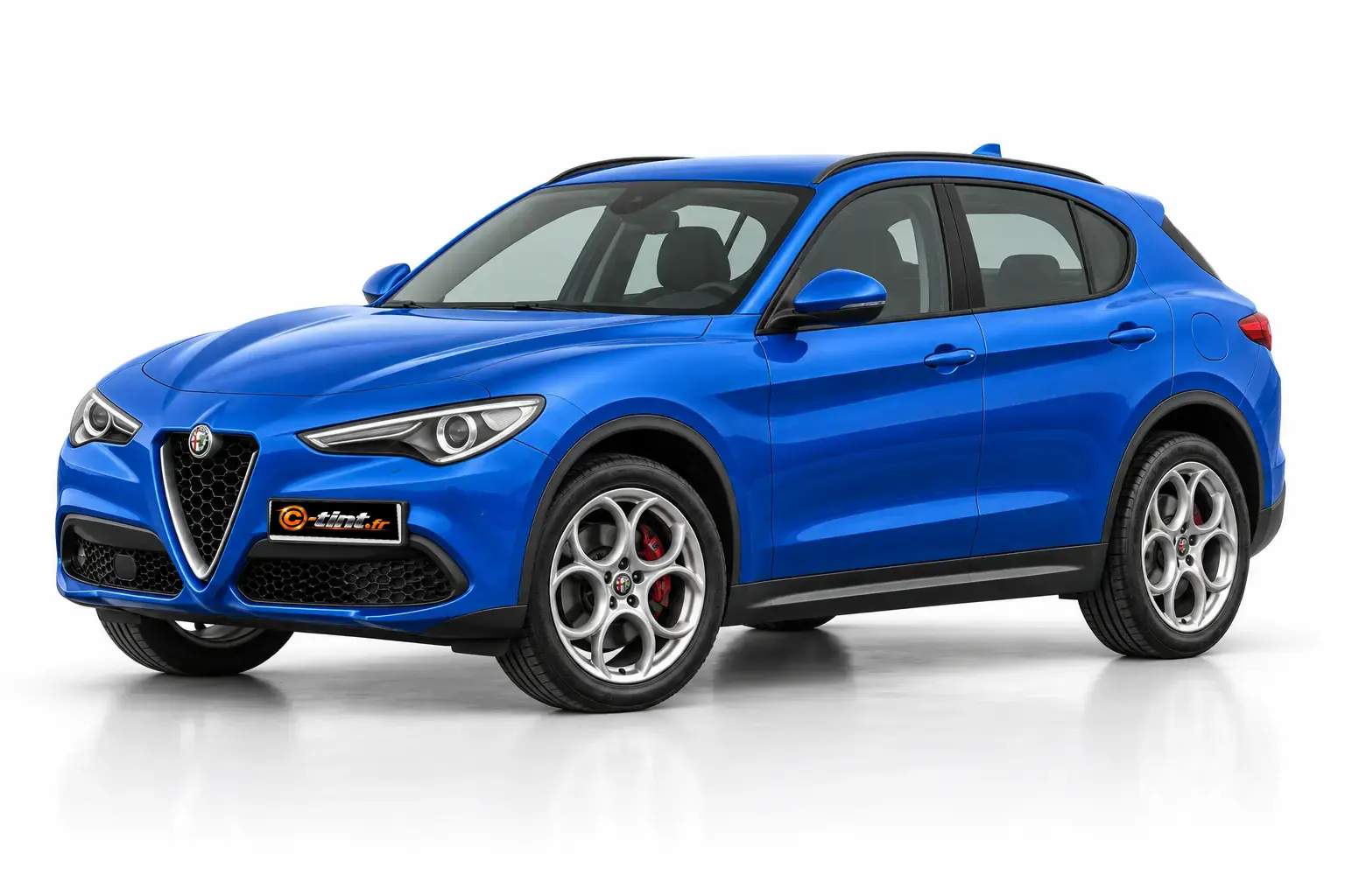 Kit vitre teintée Alfa Romeo Stelvio Génération 1, SUV / 4x4 5 portes, 2017–2026 — vue trois-quarts avant