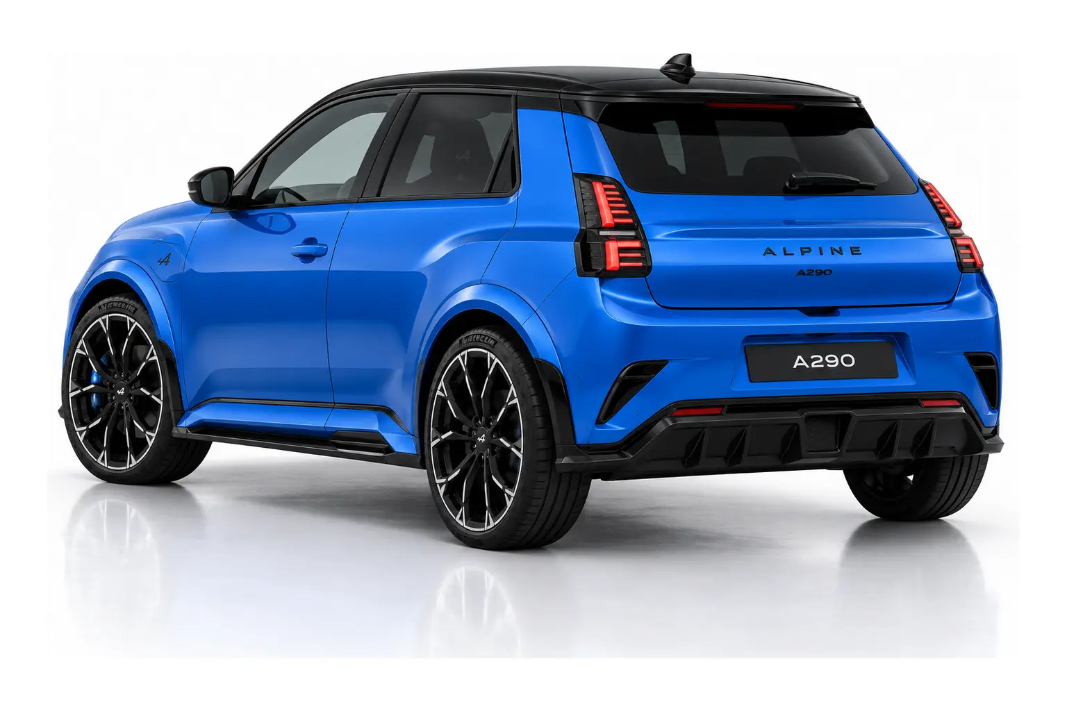 Kit vitre teintée Alpine A290, Génération 1, 5 portes, 2025–actuel — vue trois-quarts arrière
