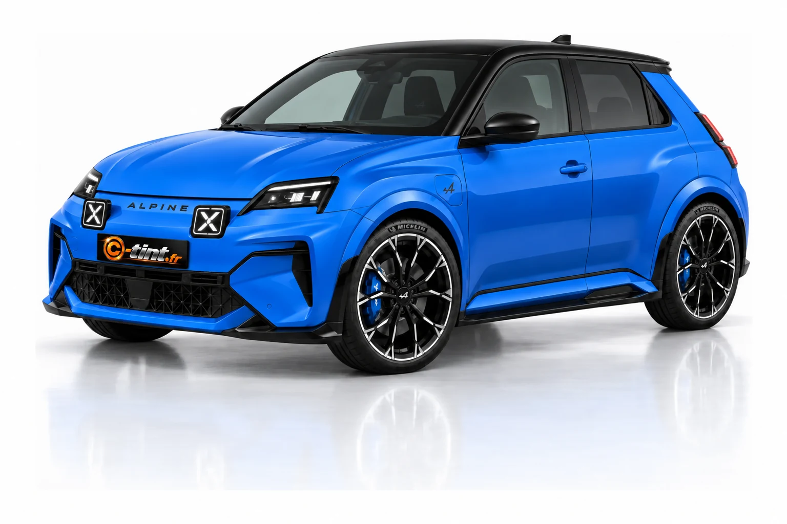 Kit vitre teintée Alpine A290, Génération 1, 5 portes, 2025–actuel — vue trois-quarts avant