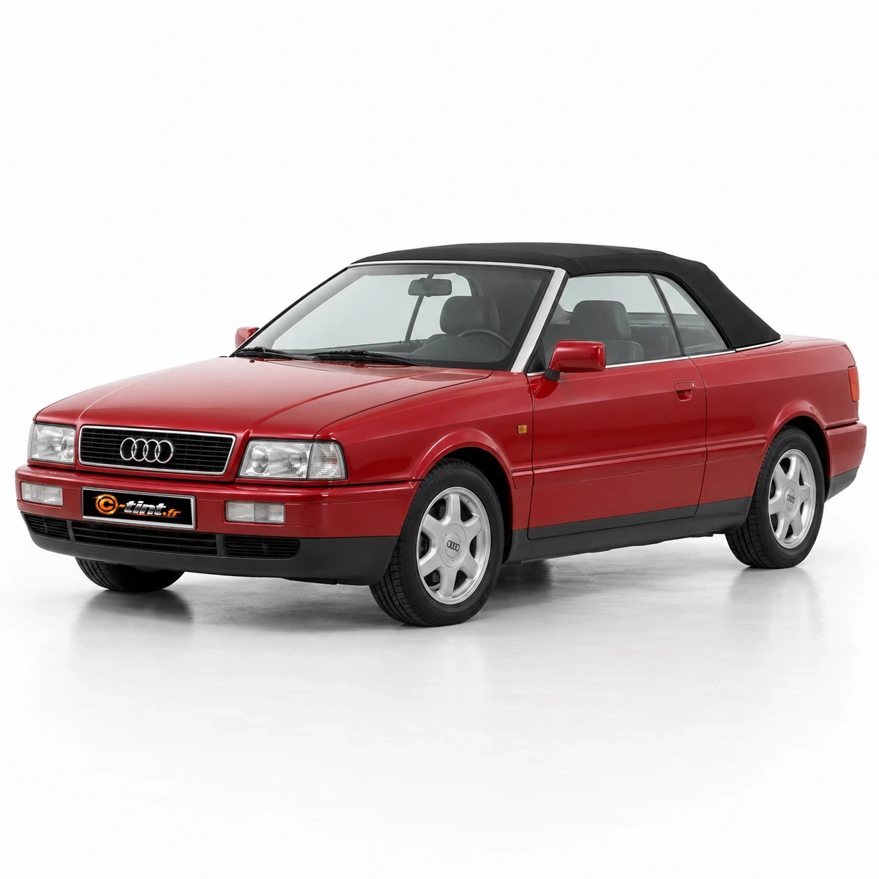 Audi Cabriolet Cabriolet — génération 8G, 1997, Cabriolet 2 portes, rouge — vue trois-quarts avant