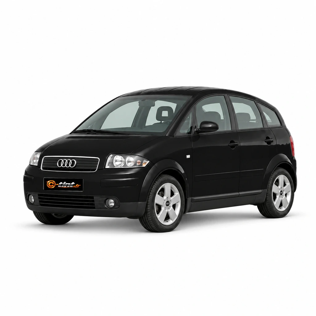Audi A2 Génération 1, 2000, 5 portes, couleur illustrée — vue trois-quarts avant