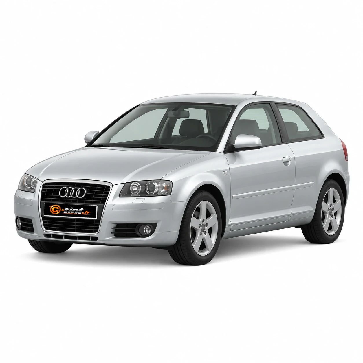 Audi A3 Génération 2, 2006, 3 portes, argent — vue trois-quarts avant