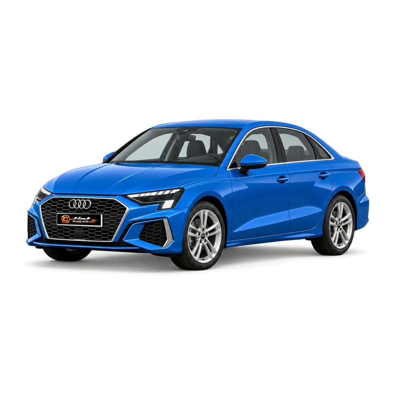 Audi A3 Génération 4 — Berline, 2021, Berline 4 portes, bleu — vue trois-quarts avant