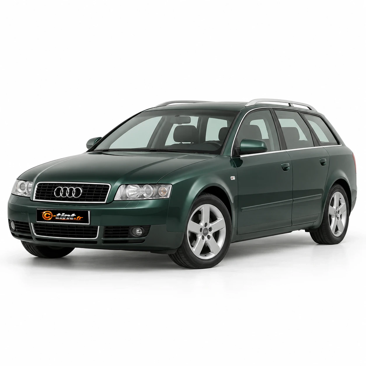Audi A4 2e génération — Avant B6, 2003, Break 5 portes, vert — vue trois-quarts avant
