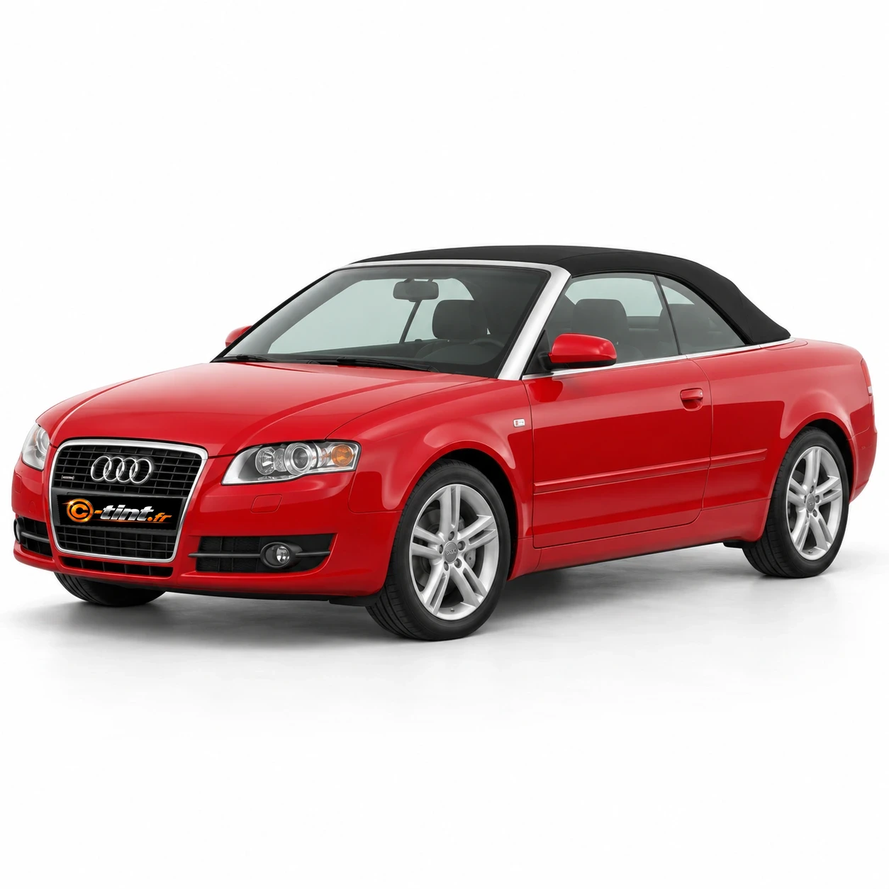 Audi A4 Génération 3 — Cabriolet, 2008, Cabriolet 2 portes, rouge — vue trois-quarts avant