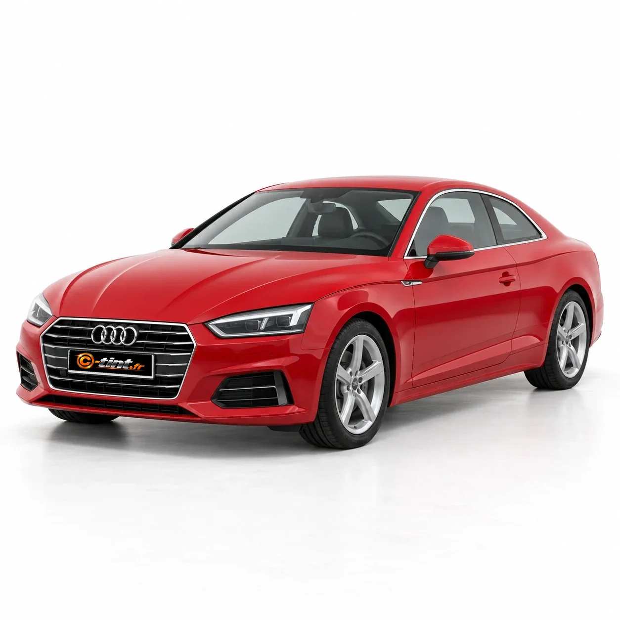 Audi A5 Génération 2 — Coupé, 2018, Coupé 2 portes, rouge — vue trois-quarts avant