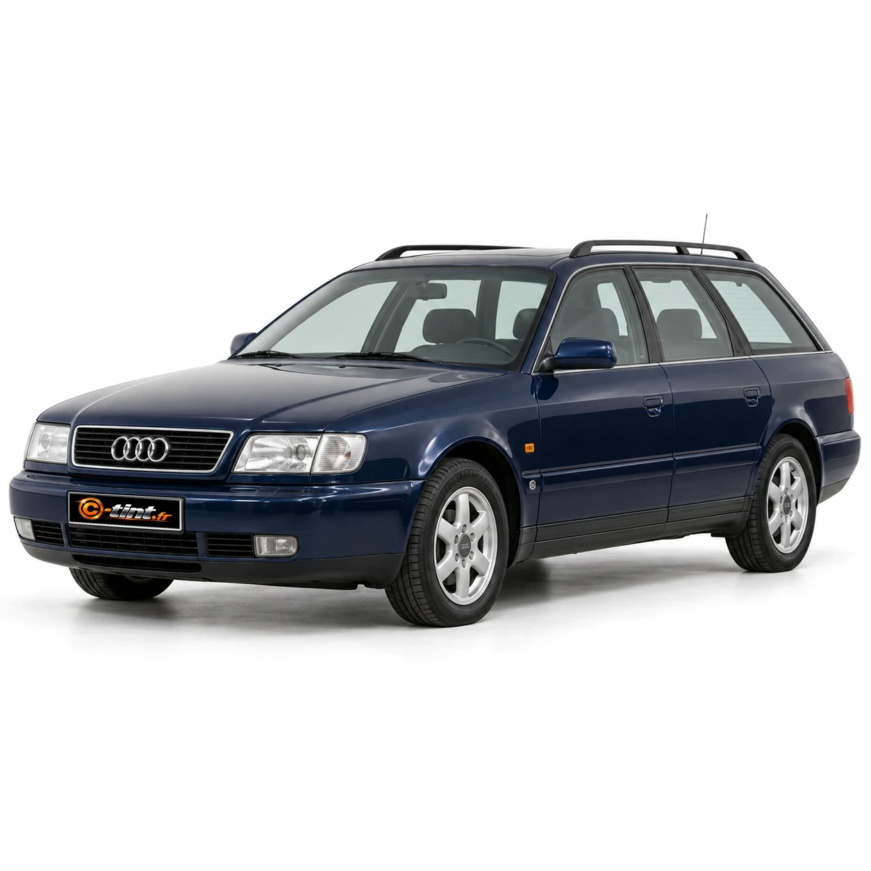 Audi A6 Génération 1 — Avant Break, 1996, Break 5 portes, bleu — vue trois-quarts avant