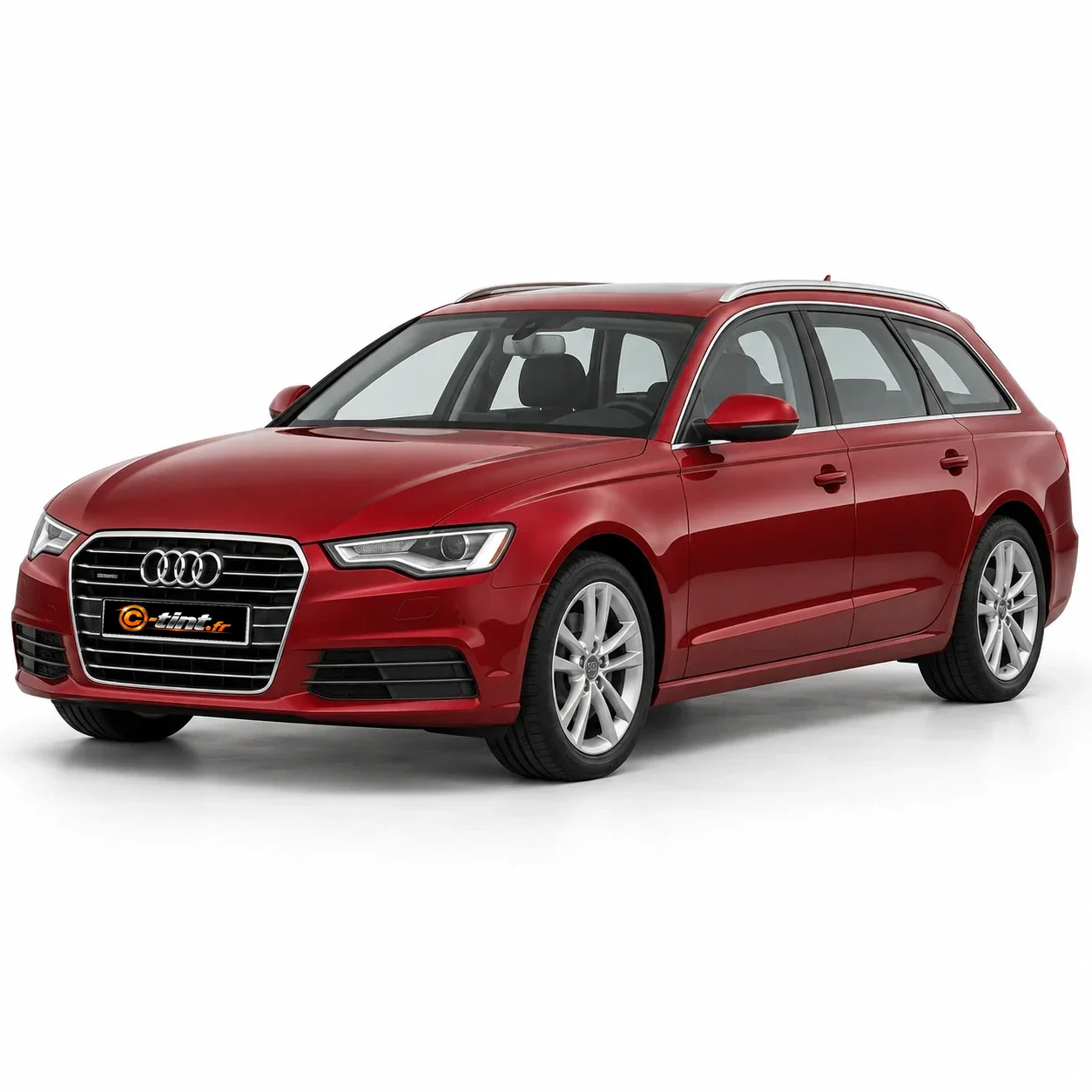 Audi A6 Génération 4 — Avant Break, 2014, Break 5 portes, rouge — vue trois-quarts avant