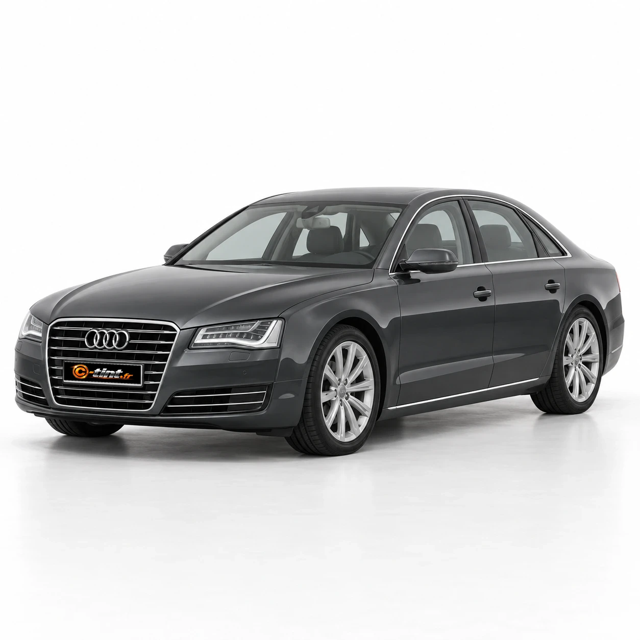 Audi A8 Génération 3 — Courte Berline, 2013, Berline 4 portes, gris — vue trois-quarts avant