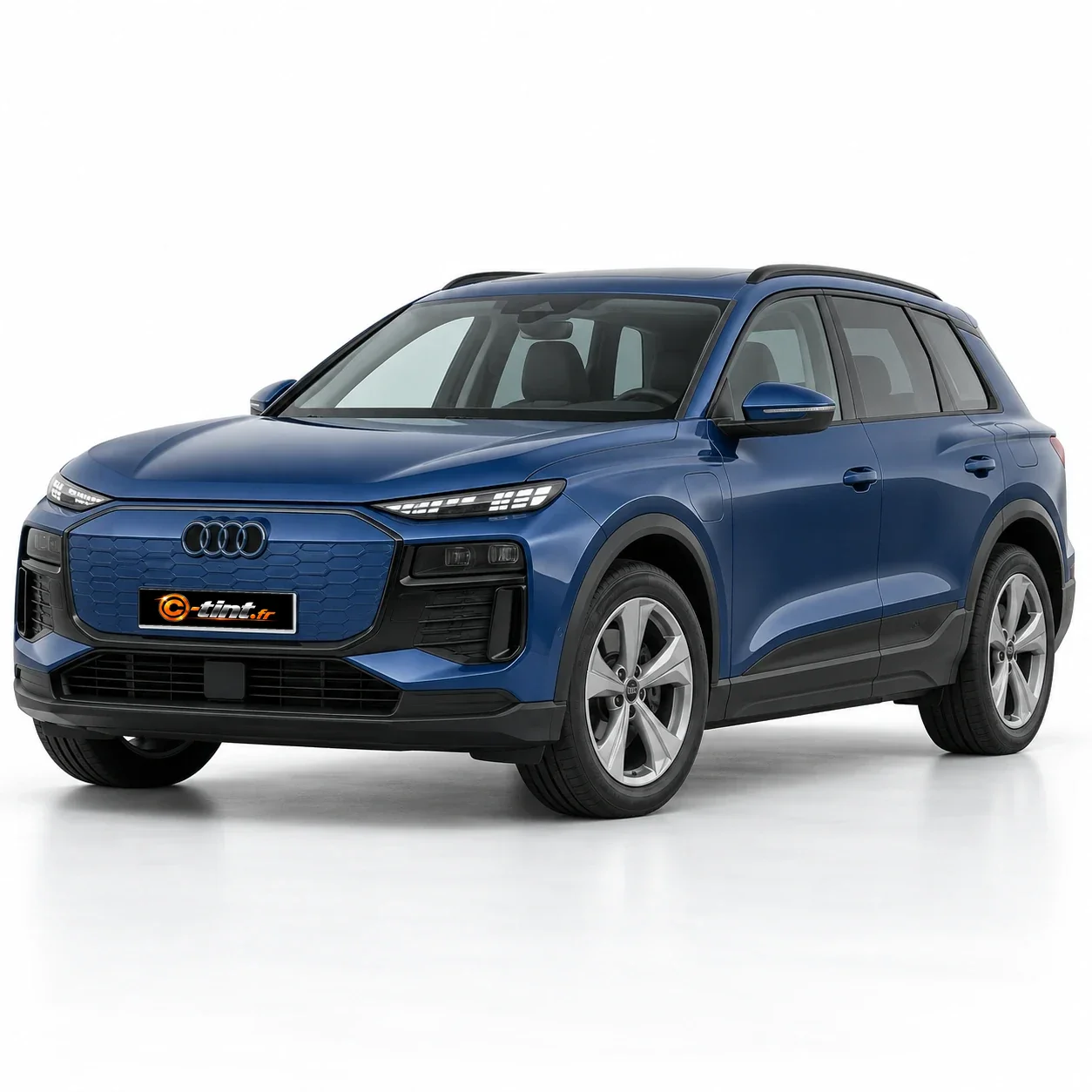Audi Q6 e-tron Génération 1, 2025, SUV / 4x4 5 portes, bleu — vue trois-quarts avant