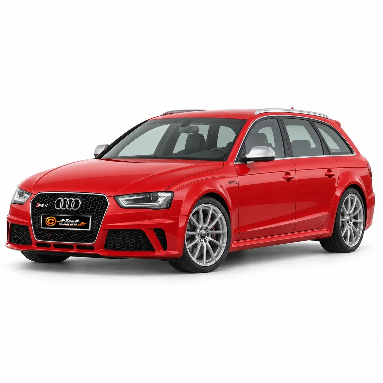 Audi RS4 Génération 4 — Avant, 2014, Break 5 portes, rouge — vue trois-quarts avant