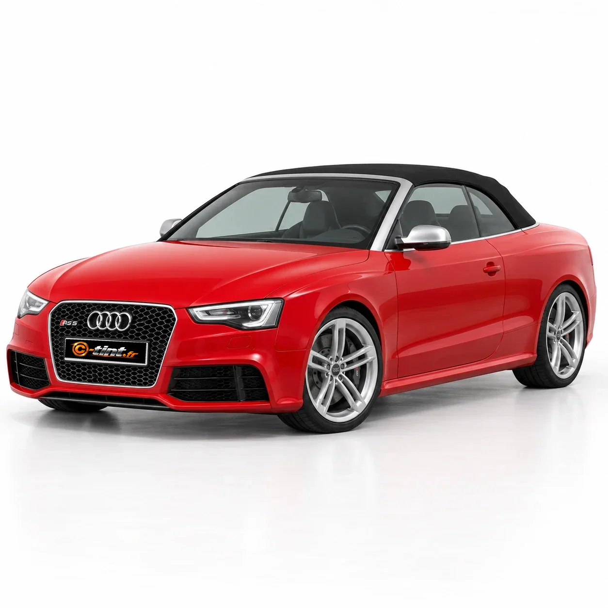 Audi RS5 Génération 1 — Cabriolet, 2014, Cabriolet 2 portes, rouge — vue trois-quarts avant