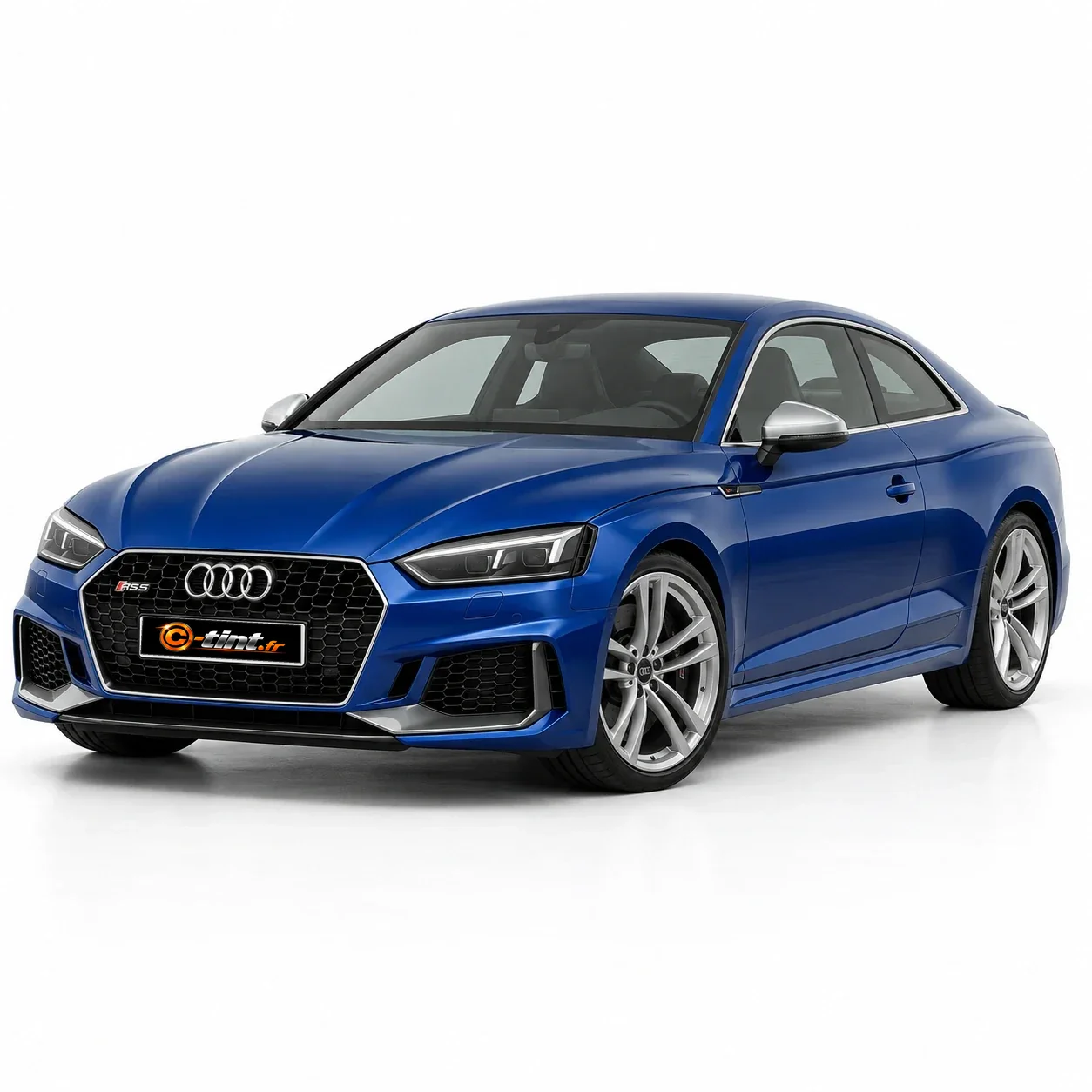 Audi RS5 Génération 2 — Coupé, 2019, Coupé 2 portes, bleu — vue trois-quarts avant