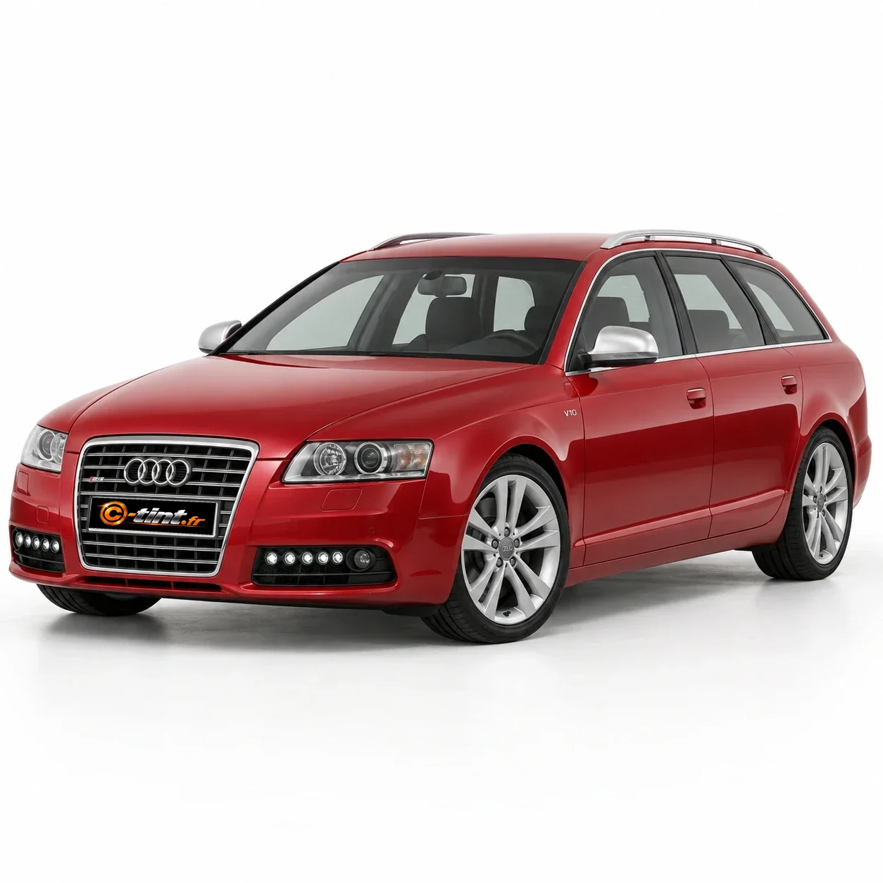 Audi S6 Génération 3 — Avant, 2008, Break 5 portes, rouge — vue trois-quarts avant