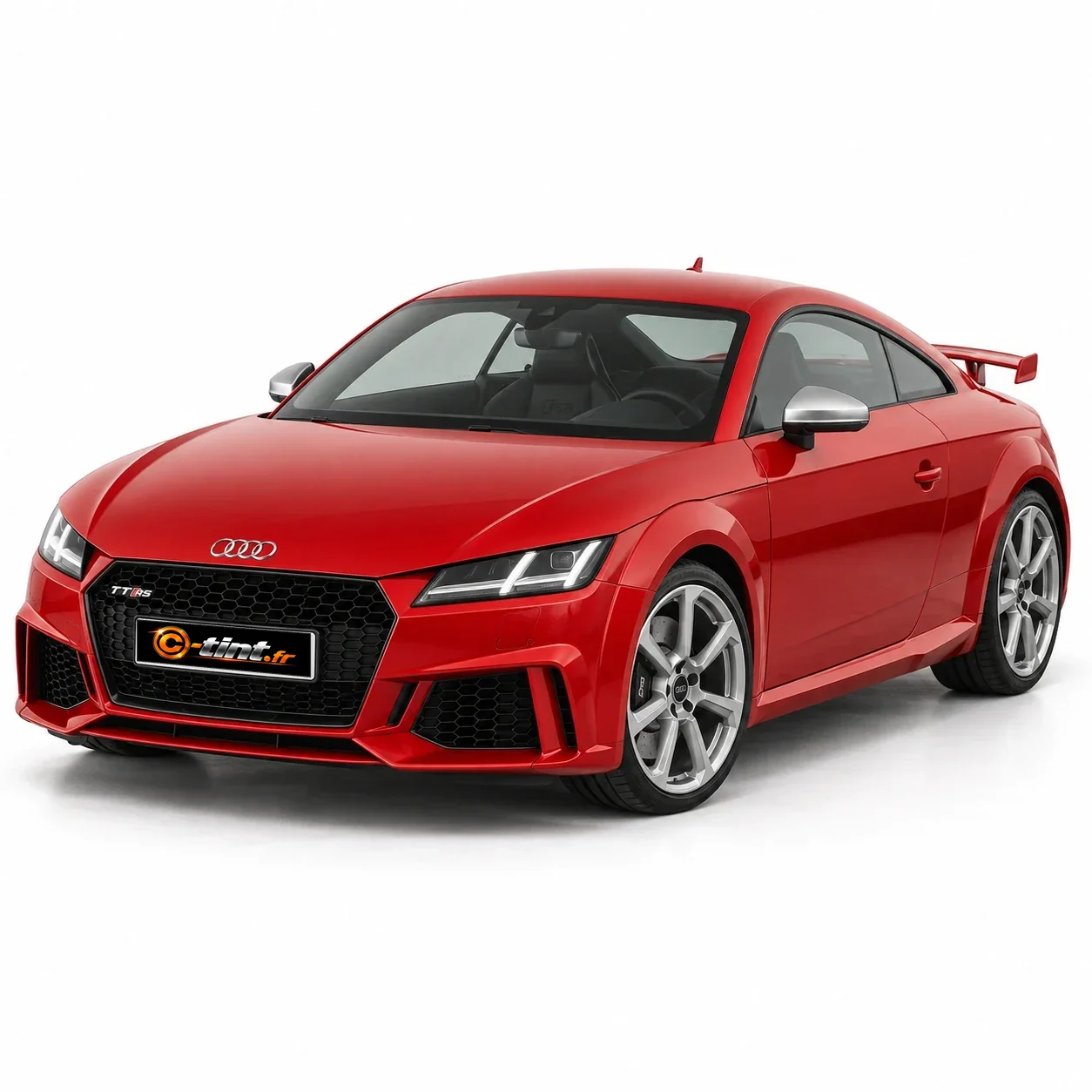 Audi TT Génération 3 — RS Coupé, 2018, Coupé 2 portes, rouge — vue trois-quarts avant