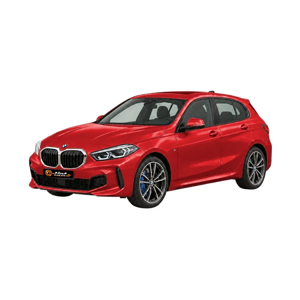 BMW Série 1 F40 — Génération 3, 2024, 5 portes, rouge — vue trois-quarts avant