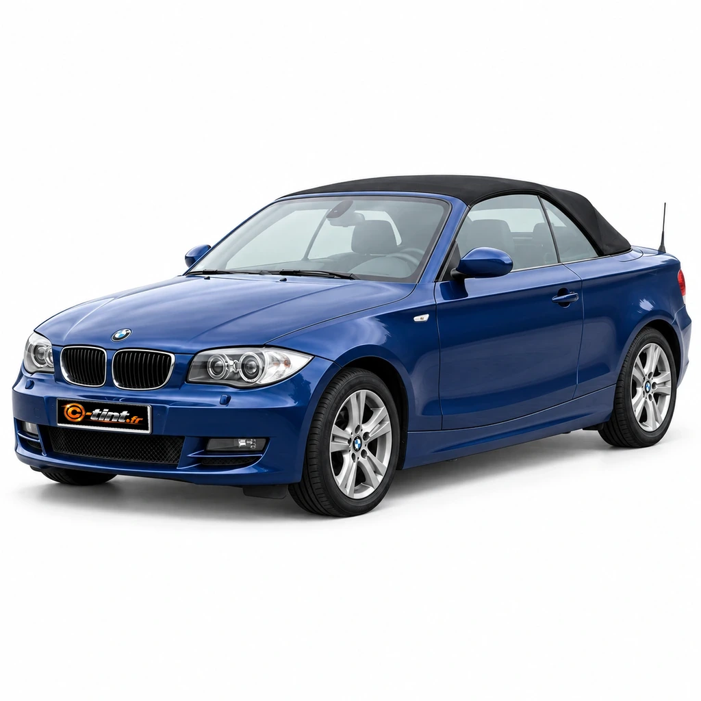 BMW Série 1 E88 — Génération 1 — Cabriolet, 2011, Cabriolet (2 portes), bleu métallisé — vue trois-quarts avant
