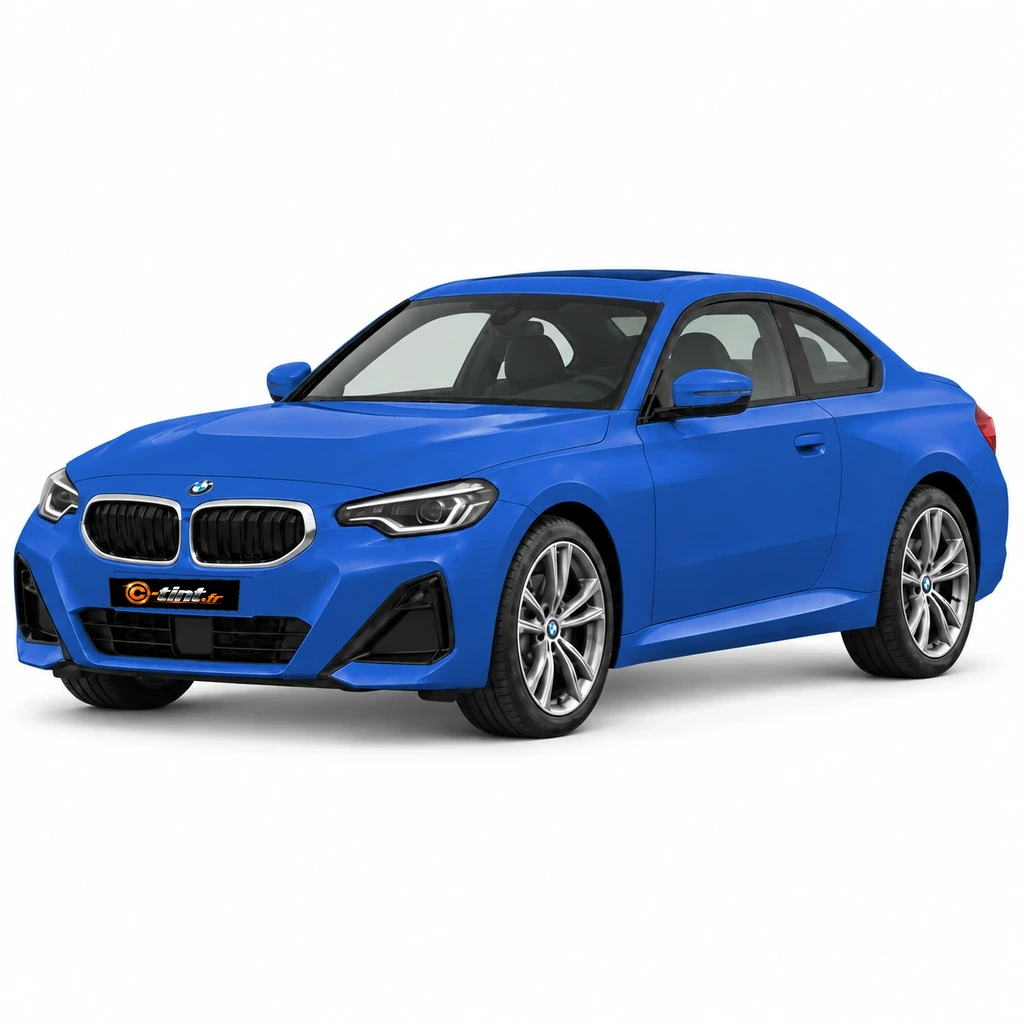 BMW Série 2 G42 / G87 — Génération 2 — Coupée, 2026, Coupé (2 portes), bleu — vue trois-quarts avant