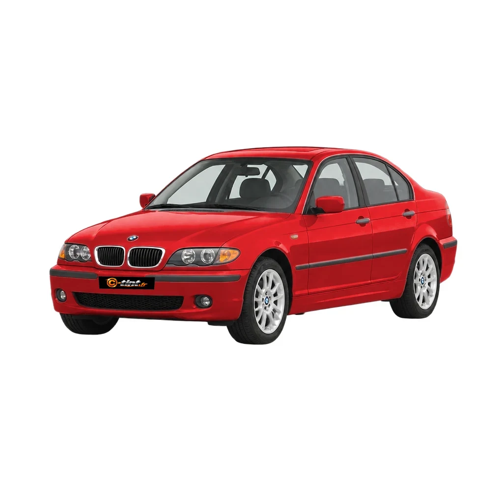 BMW Série 3 E46 — Génération 4 — Berline, 2005, Berline (4 portes), rouge — vue trois-quarts avant