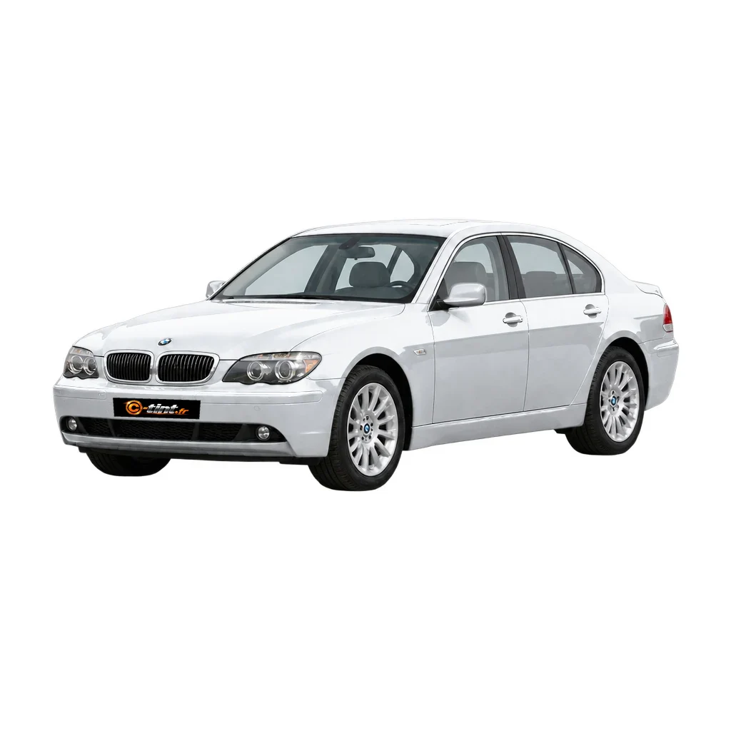 BMW Série 7 / i7 E65 — Génération 4 — Berline, 2008, Berline (4 portes), argent — vue trois-quarts avant