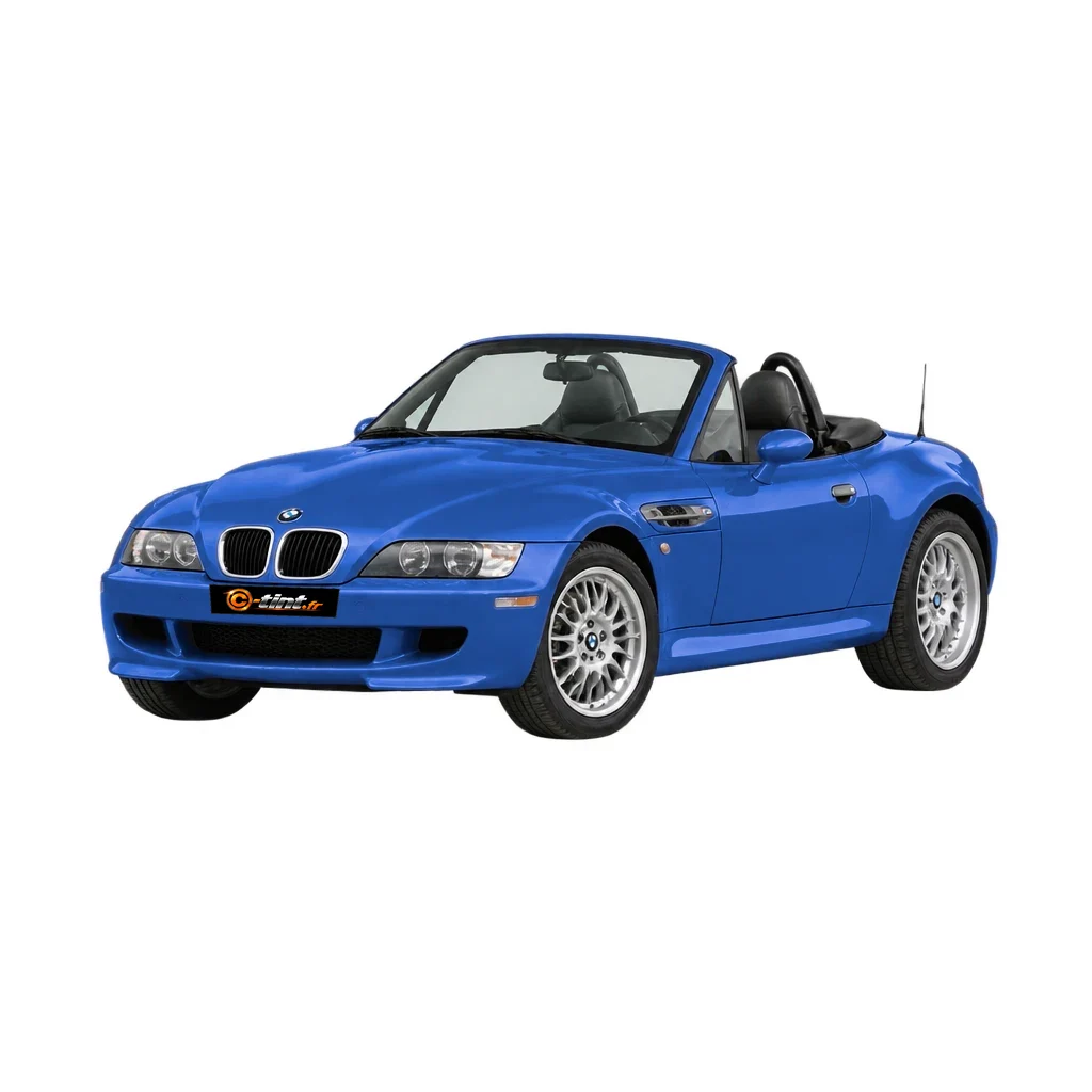 BMW Z3 E36 — Roadster, 2002, Cabriolet (2 portes), bleu — vue trois-quarts avant