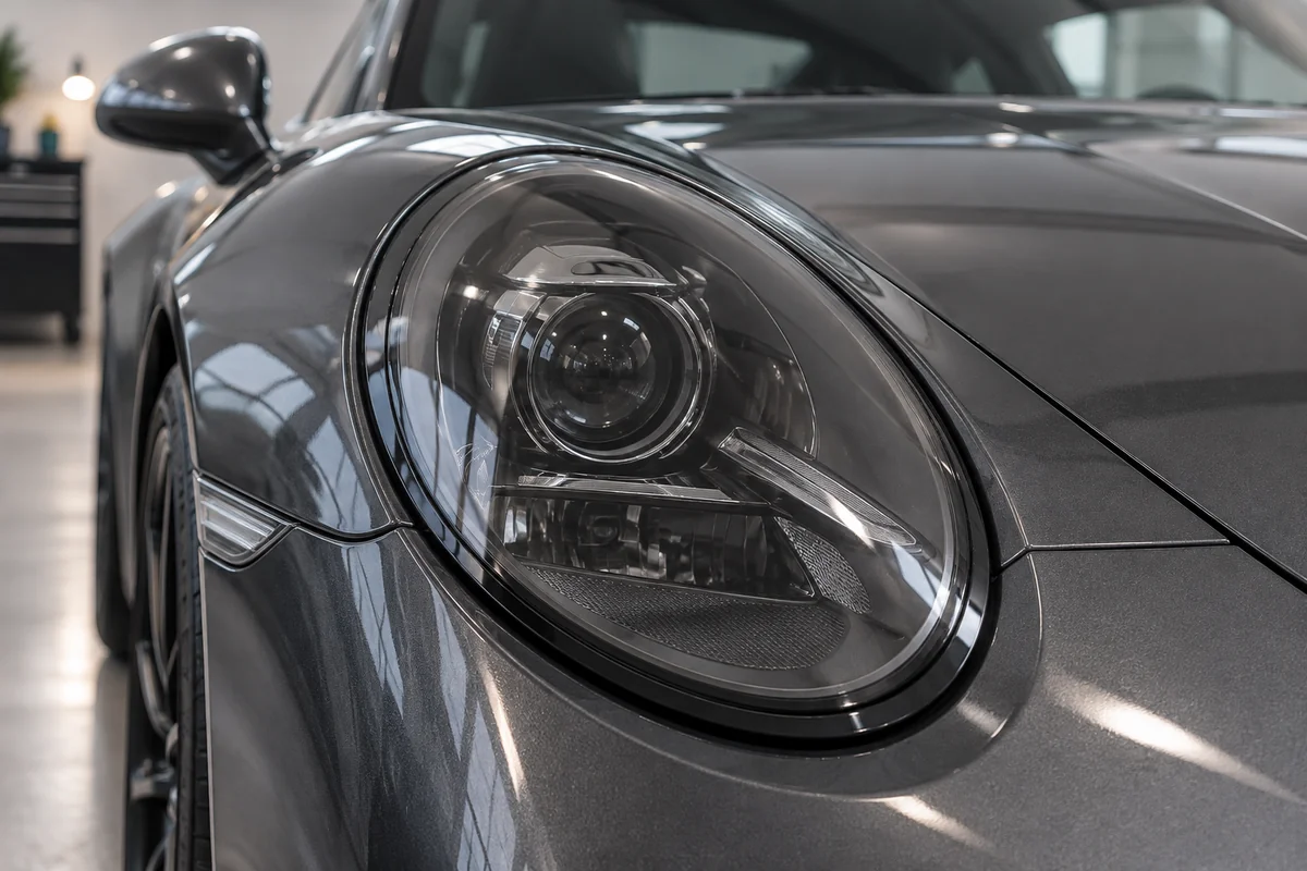 Optique automobile recouverte d’un film teinté transparent