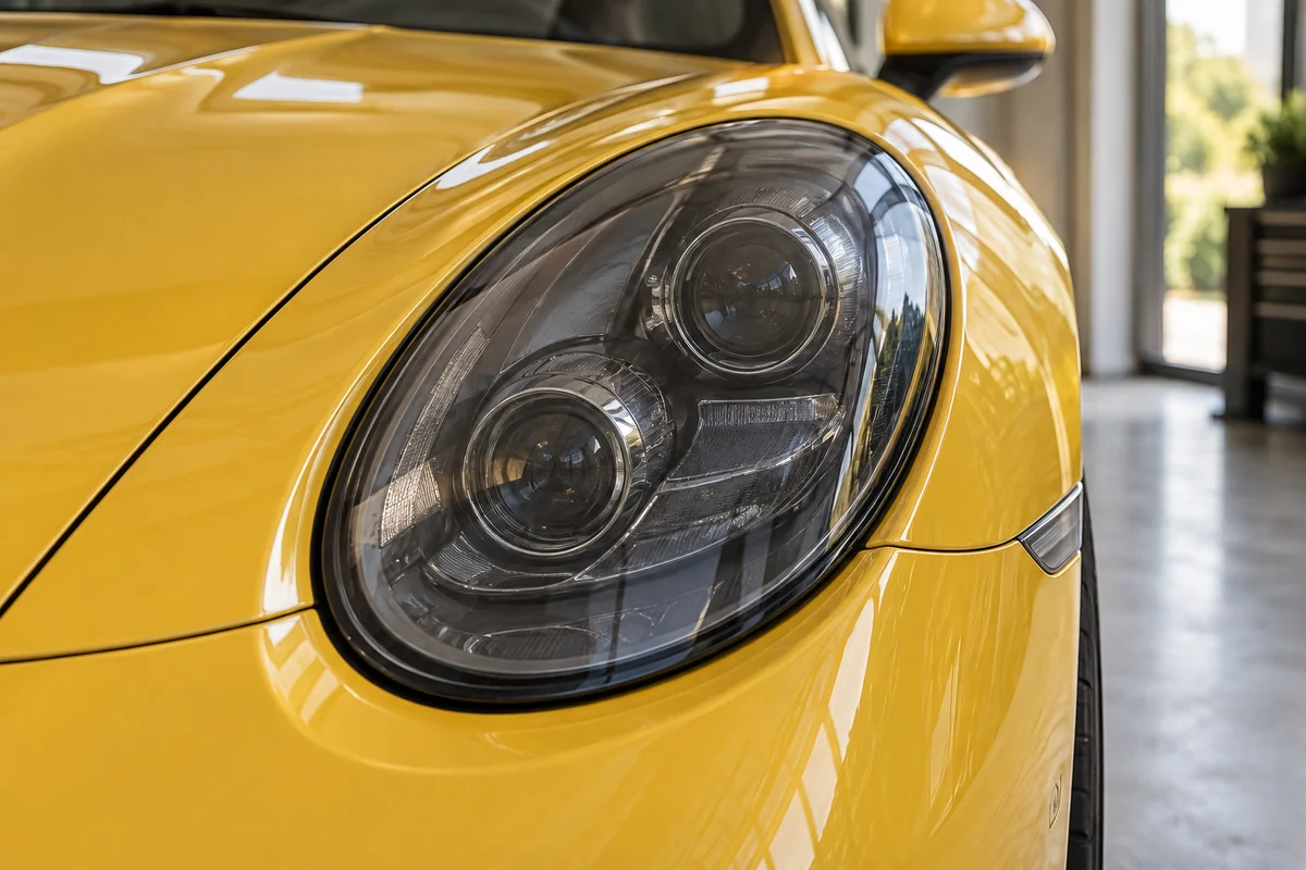 Optique automobile recouverte d’un film teinté transparent