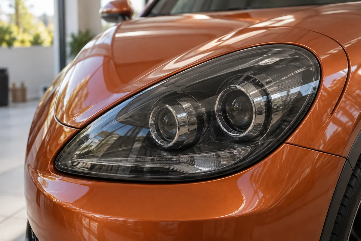 Optique automobile recouverte d’un film teinté transparent