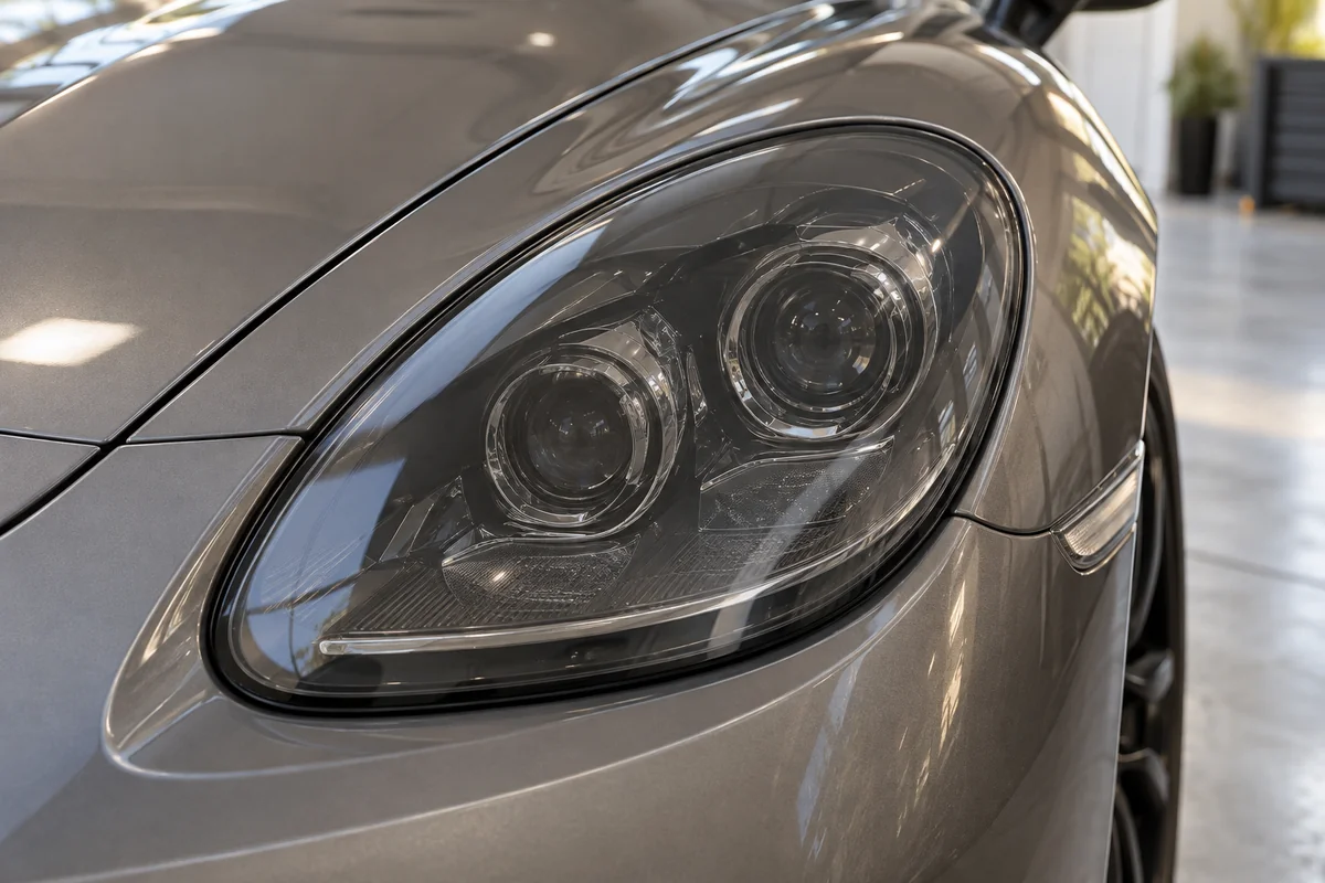 Optique automobile recouverte d’un film teinté transparent