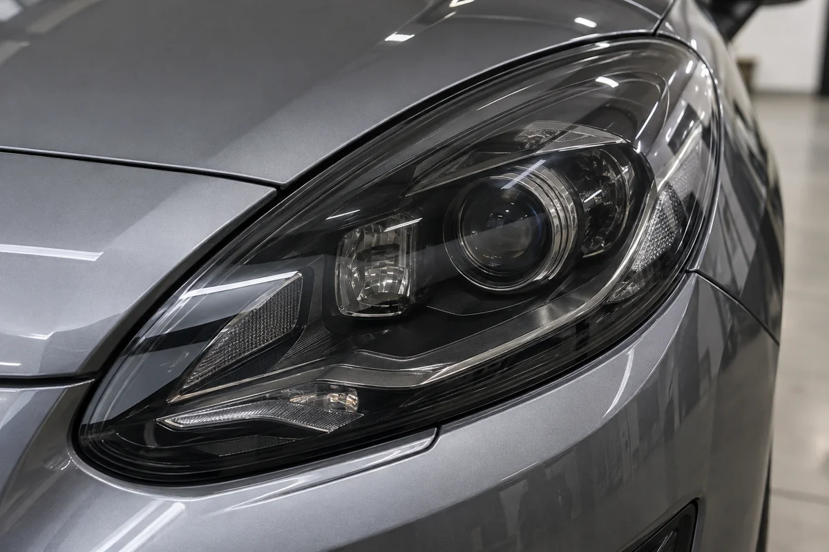 Optique automobile recouverte d’un film teinté transparent