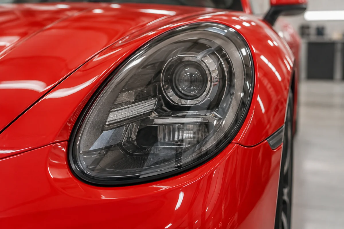 Optique automobile recouverte d’un film teinté transparent