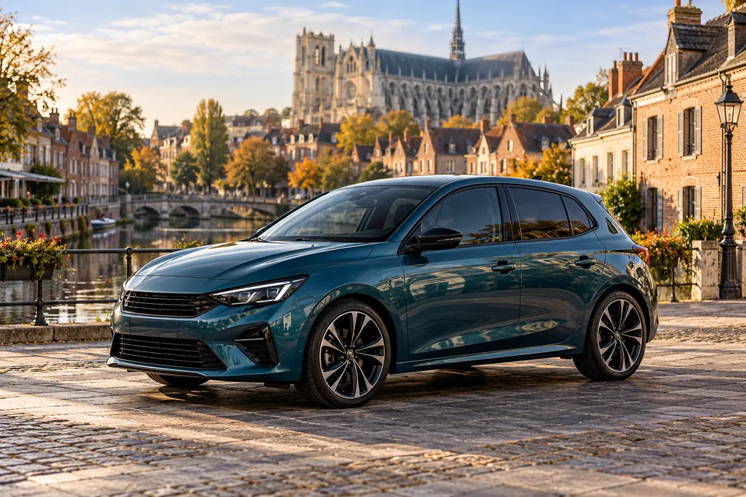 Voiture dans une ambiance inspirée de Amiens