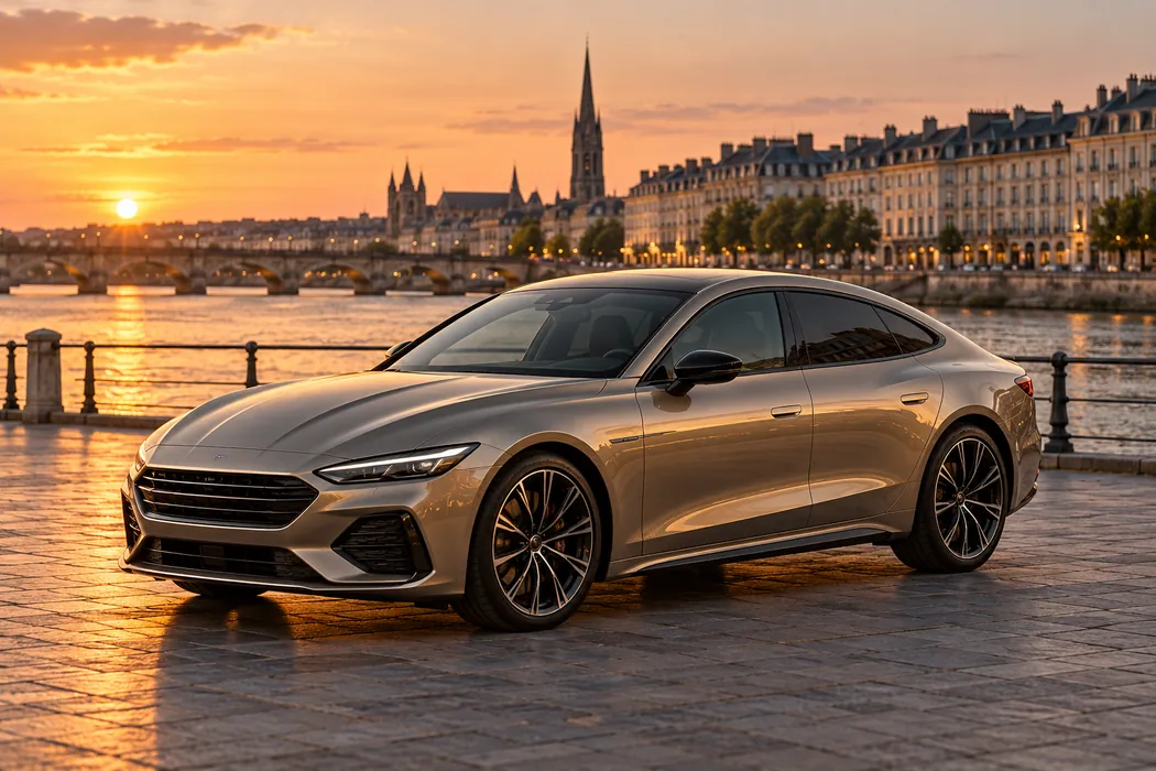 Voiture dans une ambiance inspirée de Bordeaux