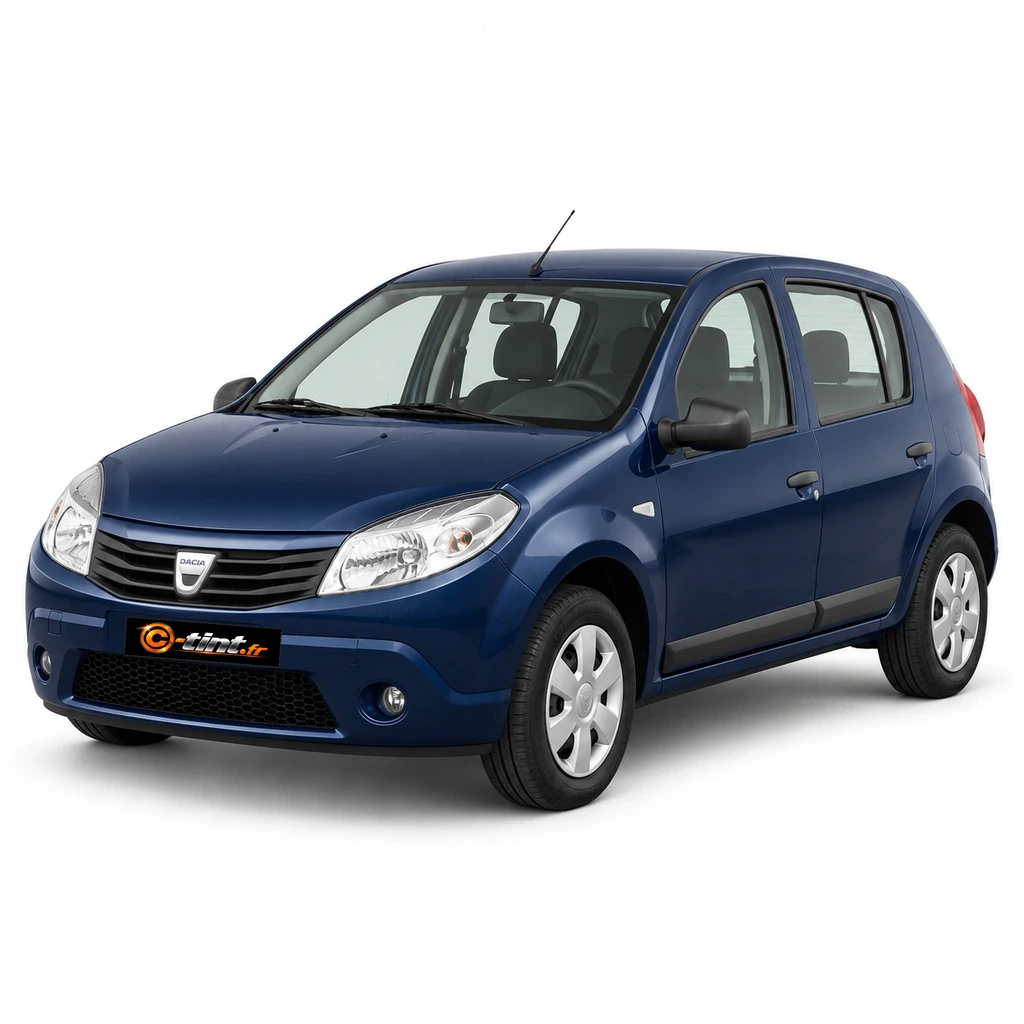 Dacia Sandero SD/SR — Génération 1, 5 portes — vue trois-quarts avant