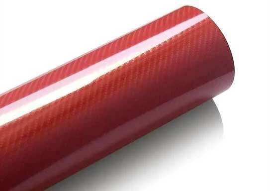 Rouleau de film covering carbone rouge brillant