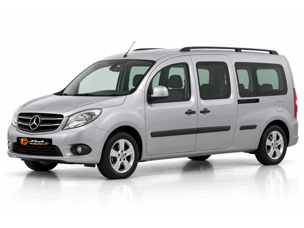 Mercedes-Benz Citan / EQT W415 — Citan Tourer Maxi — vitres entrouvrantes et hayon · Ludospace vitré · 5 portes — vue trois-quarts avant
