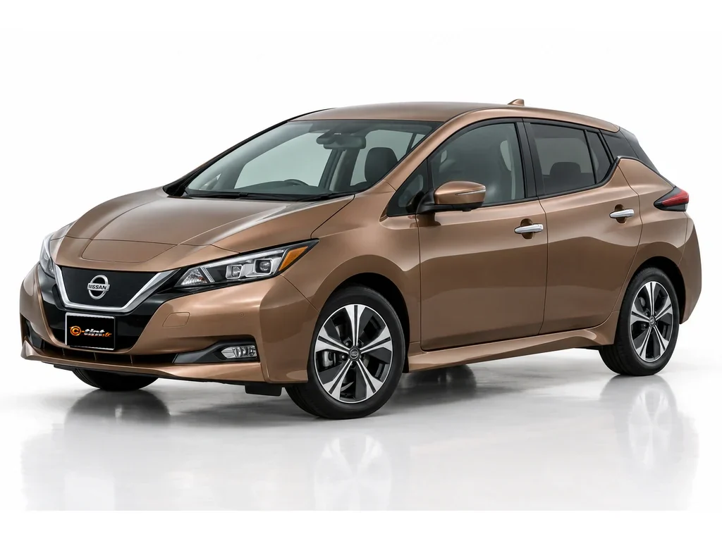 Nissan Leaf ZE1 — Génération 2 · Berline compacte · 5 portes — vue trois-quarts avant vers la gauche