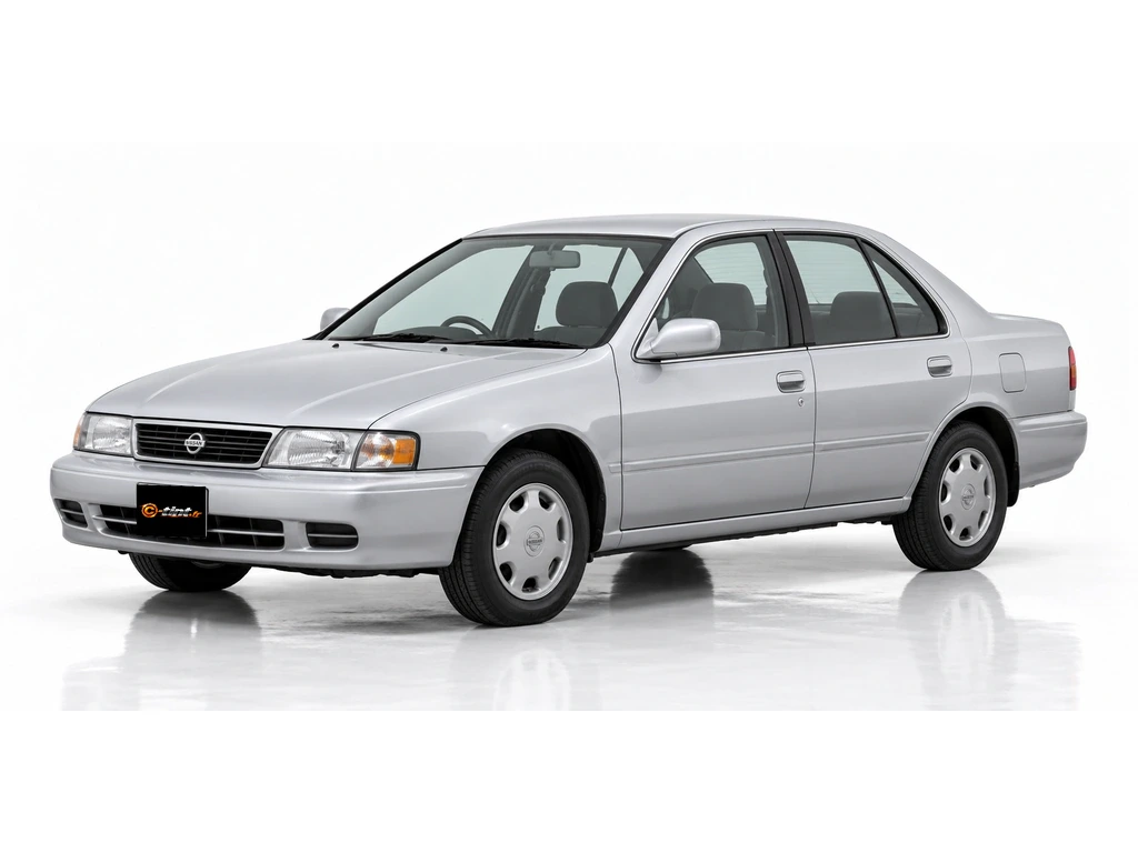 Nissan Sentra B14 — Génération 4 — Berline · Berline · 4 portes — vue trois-quarts avant vers la gauche