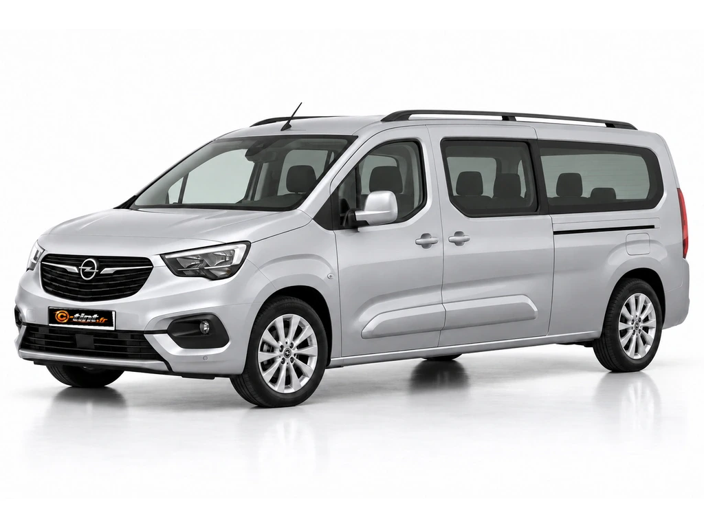 Opel Combo K9 — E Long — vitres descendantes lunette ouvrante du hayon · Monospace · 4/5 portes — vue trois-quarts avant vers la gauche