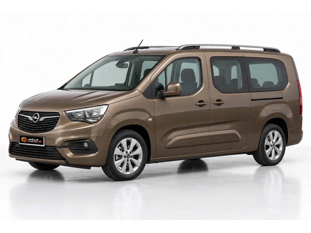 Opel Combo K9 — E Long — vitres fixes, lunette ouvrante du hayon · Monospace · 4/5 portes — vue trois-quarts avant vers la gauche
