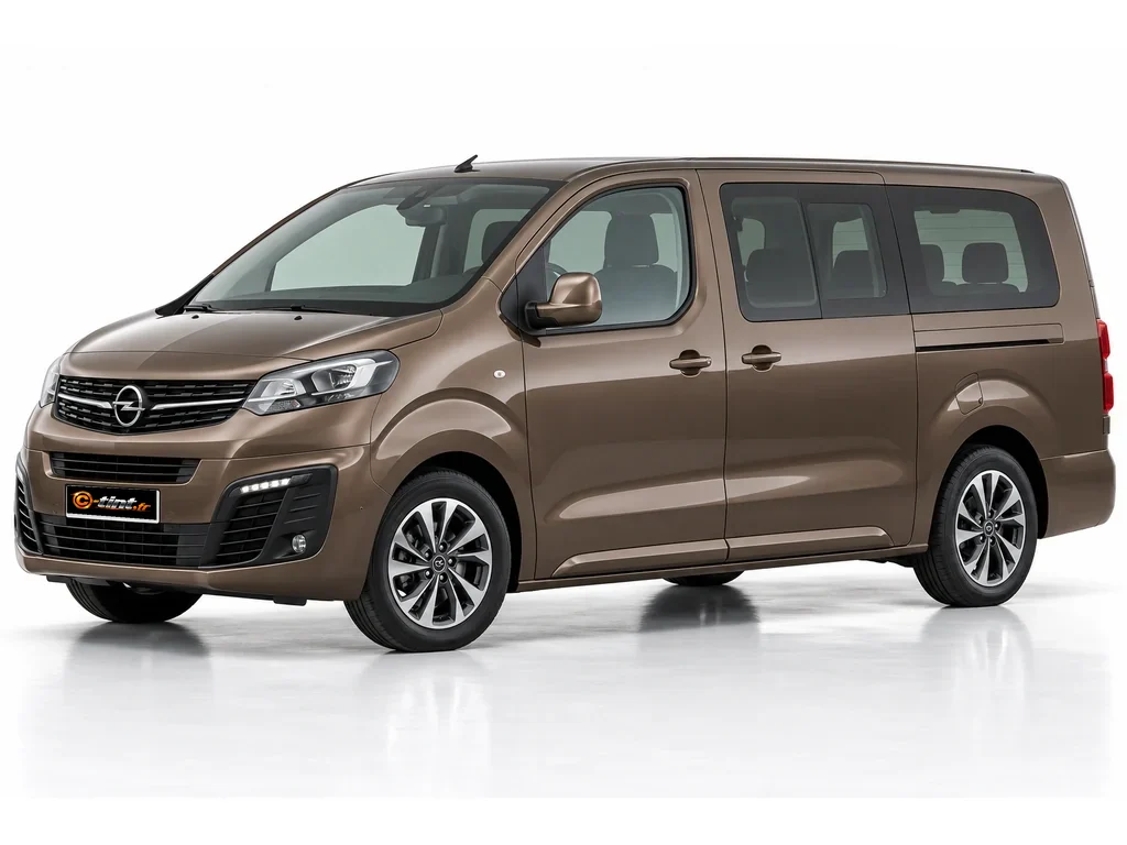 Opel Zafira Life Génération 1 — Standard — vitres ouvrantes, lunette fixe du hayon · Monospace · 4/5 portes — vue trois-quarts avant vers la gauche
