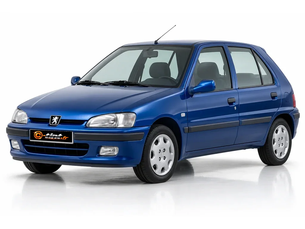 Peugeot 106 1A/1C — Phase 2 · Berline compacte · 5 portes — vue trois-quarts avant vers la gauche