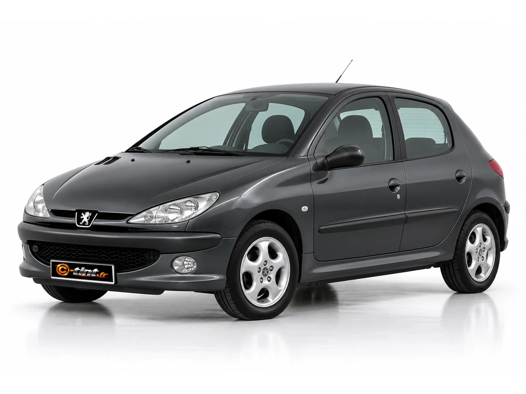 Peugeot 206 2*** — Génération 1 · Berline compacte · 5 portes — vue trois-quarts avant vers la gauche