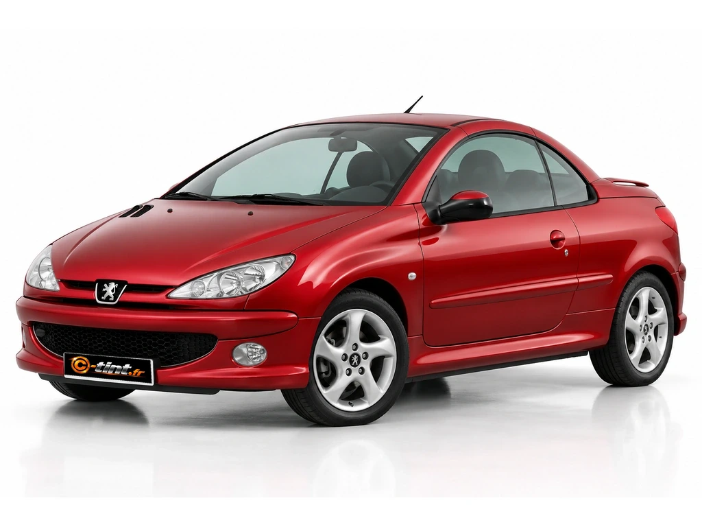 Peugeot 206 2*** — Génération 1 — CC Cabriolet · Cabriolet · 2 portes — vue trois-quarts avant vers la gauche