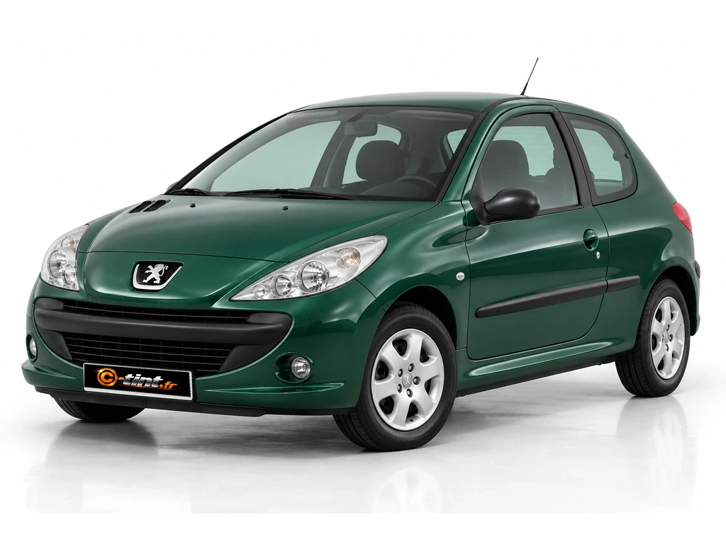 Peugeot 206 2*** — Génération 1 — Plus · Berline compacte · 3 portes — vue trois-quarts avant vers la gauche