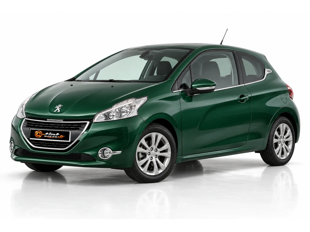 Peugeot 208 A9 — Génération 1 · Berline compacte · 3 portes — vue trois-quarts avant vers la gauche
