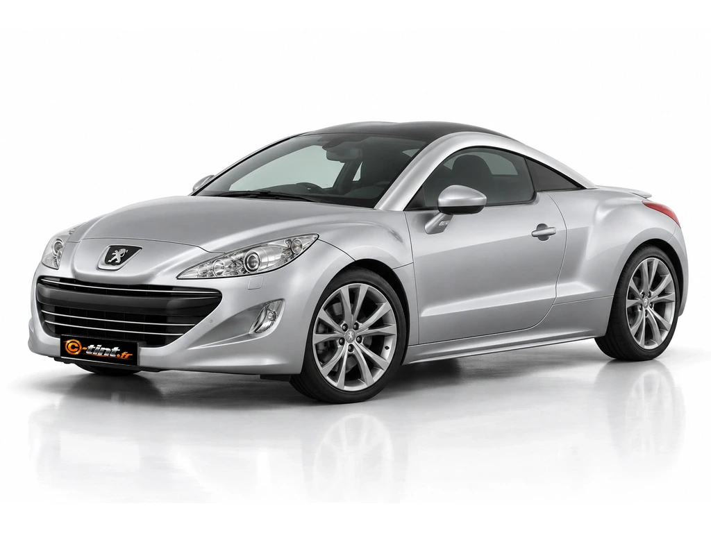 Peugeot RCZ 4J — Coupe — avec lunette arrière découpée en 3 parties (thermoformée) · Coupé · 2 portes — vue trois-quarts avant vers la gauche